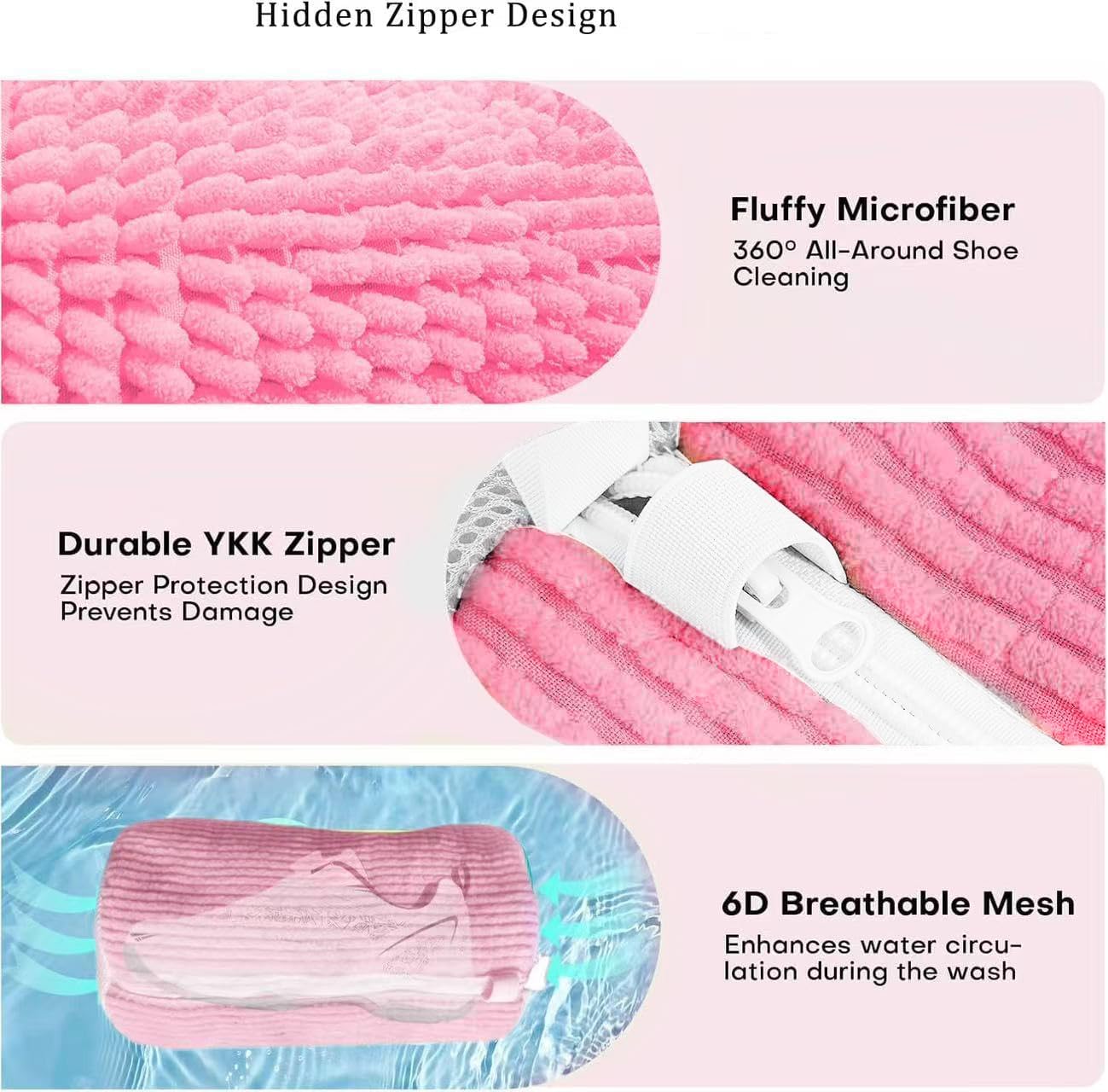 Laundry Shoe Bags for Washing Machine, 2Pcs Shoe Washing Machine Bag Shoe Laundry Bag for Washer and Dryer (Pink-2Pcs)