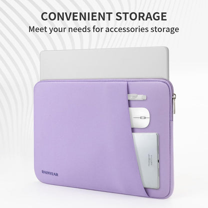 RAINYEAR Laptop Sleeve Case with Front Pocket, 13.3 Inch Protective Portable Case Briefcase Laptop Bag Cover Compatible with MacBook Air/Pro 13-13.3 inch, MacBook Pro/Max 14 inch, Purple