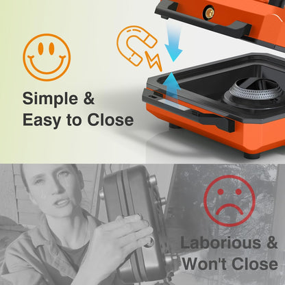 ODSD 2 Burner Camping Stove with Windshield, 20000 BTU Propane Camp Stove, Portable Folding Gas Stove, Camping Essentials Gears Includes Frying Pan, Coffee Stand & Carry Bag, Orange