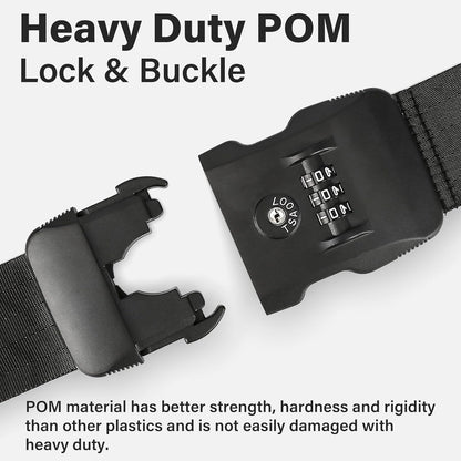 Luggage Straps, TSA Approved Luggage Strap Belt with Combination Lock for Suitcases, 2 Pack Heavy Duty Adjustable Black Cross Suitcase Straps with Name Tags for Travel, Carry On Bags, Protect