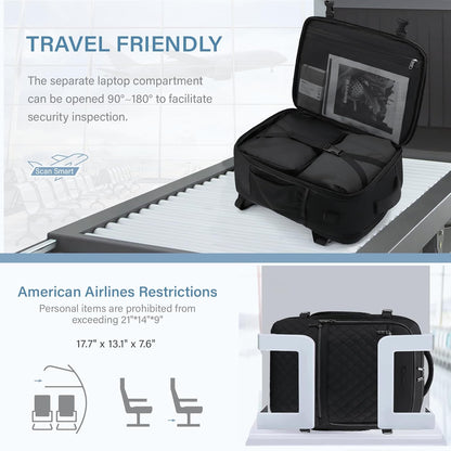 Travel Backpack,30L Carry on Backpack for Airplanes,17.3 Inch Frontier Airlines Personal Item Travel Bag with USB Charger and Cosmetic Bag