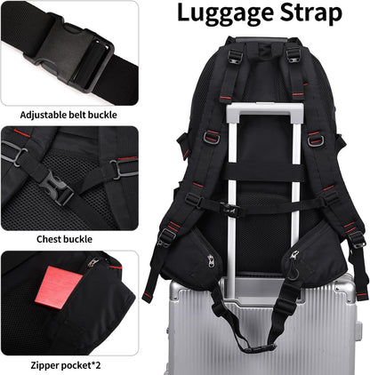 Nerlion 40L Hiking Backpack Travel Backpack for Men Women Camping Waterproof Outdoor Hiking Daypack Lightweight Backpack (Black)