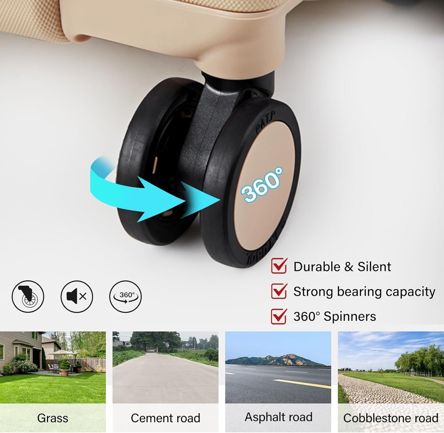 Hanke 16 Inch Underseat Carry On Luggage, Airline-Approved Hard Shell Small Suitcase with Spinner Wheels, Lightweight Tsa Lock Travel Luggage for Short Trips(Cuba Sand)