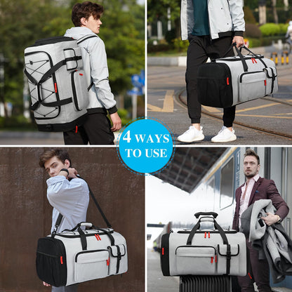 Lyweem Large Duffle Bag Backpack for Travel, 70L Heavy Duty Gym Duffel Bag with Shoes Compartment for Men & Women, Weekender Overnight Sports Backpack for Traveling