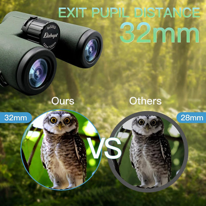 8x32ED Compact Binoculars for Adults – High-Powered BAK4 Prisms, Diamond White Coating, Waterproof & Fogproof, Rubber Armored – Ideal for Bird Watching, Hunting, Travel, Outdoor Sports