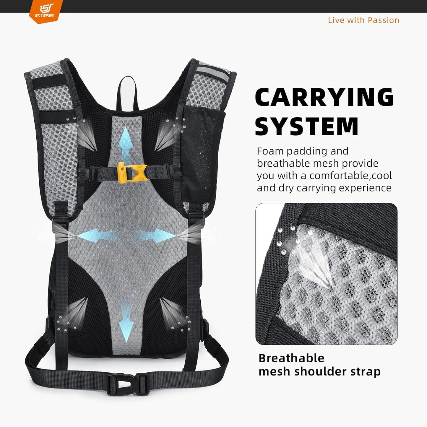 SKYSPER Small Hiking Backpack - 25L Travel Daypack Lightweight Bag Water Resistant Hiking Backpacks for Women Men