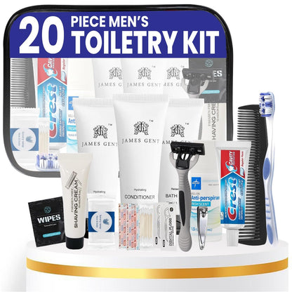Trektote Travel Toiletry Kit for Men and Women – 20 Piece Set of Travel Size Toiletries, TSA Compliant, Includes Shampoo and Conditioner, Body Wash, Toiletry Bag & More (Pack of 3)