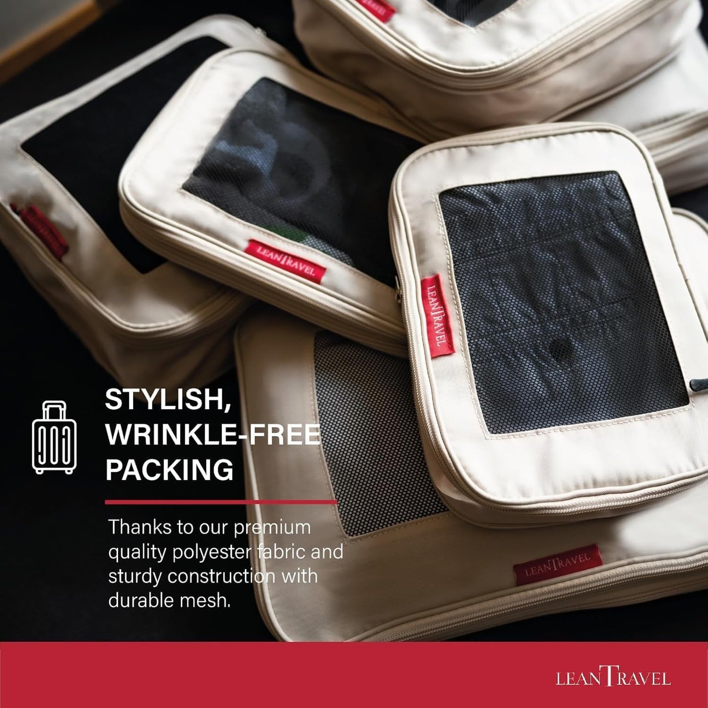 Compression Packing Cubes for Travel Organizers with Double Zipper, LeanTravel