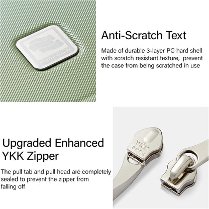 Hanke Top Opening 24 Inch Luggage with Spinner Wheels, Aluminum Frame All-PC Hard Shell Medium Suitcase, Zipperless Trunk Wide Handle Luggage, TSA Checked-Medium(Bamboo Green, 69L)