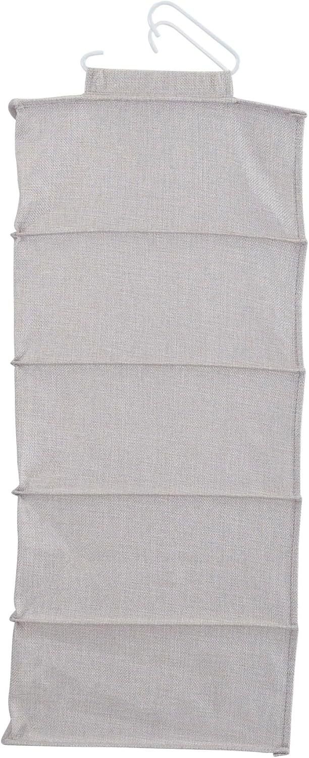 Household Essentials 10-Pocket Hanging Shoe Organizer, Side-by-Side Blended Canvas Storage, 2 Hooks for Excellent Support, The Perfect Space-Saving Organizer