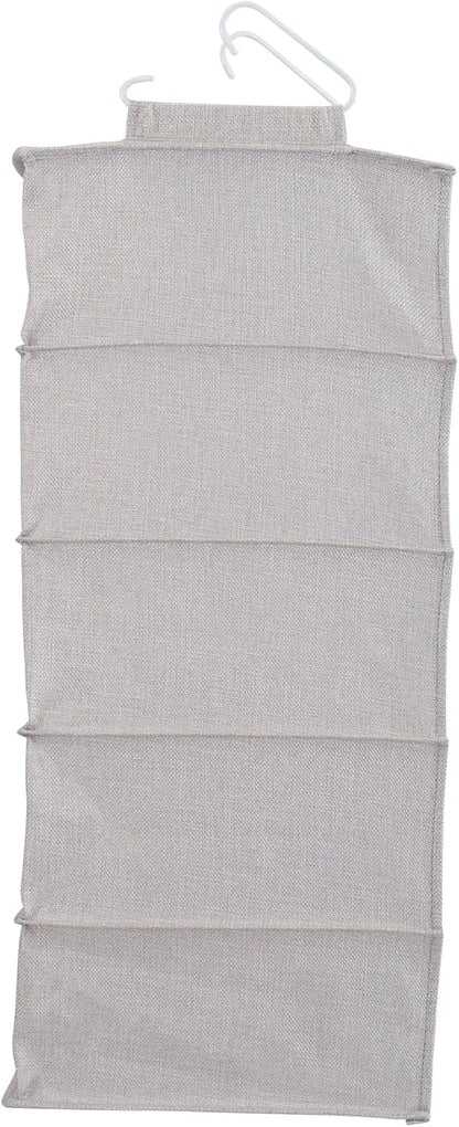 Household Essentials 10-Pocket Hanging Shoe Organizer, Side-by-Side Blended Canvas Storage, 2 Hooks for Excellent Support, The Perfect Space-Saving Organizer