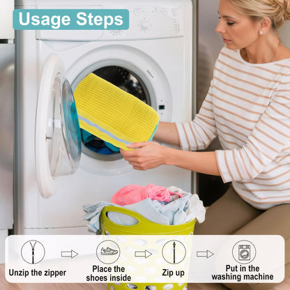 2PCS Shoe Washing Machine Bag, Durable Shoe Bag for Washing Machine, Fits All Shoe Sizes, Easy to Use Cleaning Bag