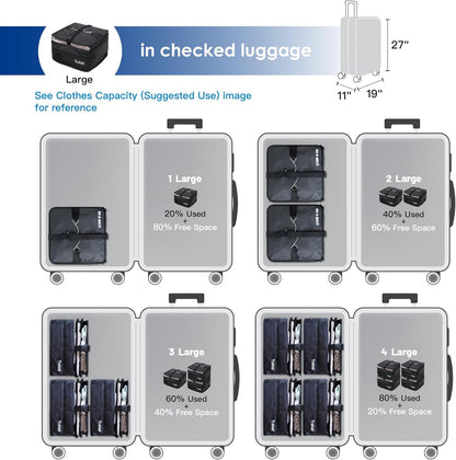 Grand Fusion Stow-N-Go Travel Luggage Organizer – Portable Hanging Travel Shelves, Carry-On Closet Organizer, Hanging Packing Cubes, Collapsible Carry-On Organizer for Cruises & Hotels. Black - L