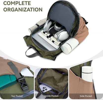 15L Small Hiking Backpack for Men Women Lightweight Packable Backpack Foldable Casual Daypack for Camping Travel Outdoor, Green