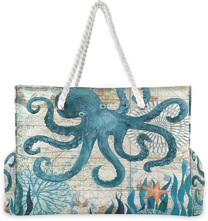 senya Large Beach Bags Totes Canvas Tote Shoulder Bag Soft Wave Water Resistant - Image 2