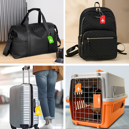 6 Pack Silicone Luggage Tag for Suitcases with Stainless Loop, Privacy Protection Travel Bag Tags Perfect to Quickly Spot Baggage Handbag (Blue)