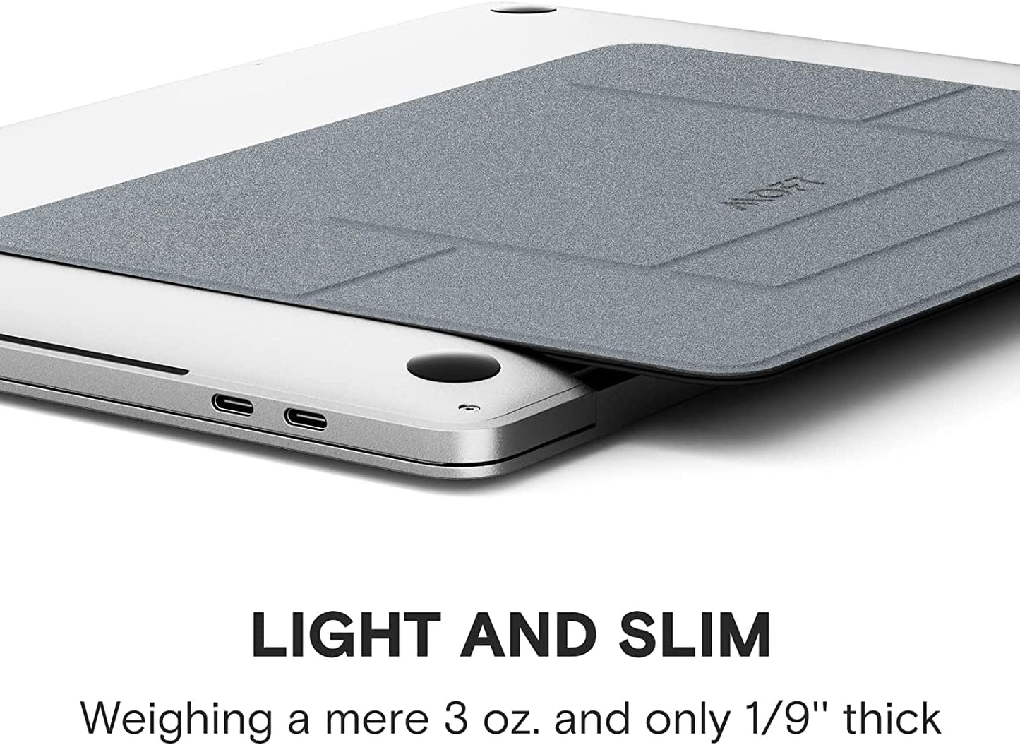 MOFT Laptop Stand for Desk, Stick-On Computer Stand with Dual-Angle, Ergonomic Laptop Riser Holder for Travel, Foldable & Portable MacBook Stand Fits 11.6"-16" Laptops, Silver (Adhesive Version)