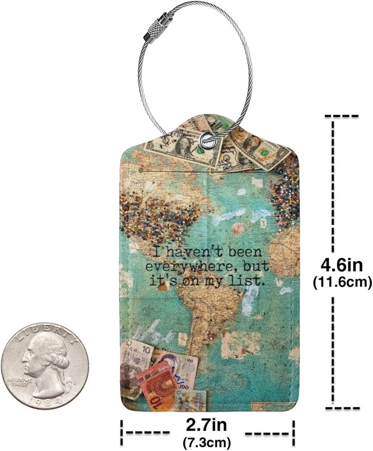 2 Pack Travel Luggage Tags for Suitcases Women Men Kids, Bag Tags for Leather Luggage with Waterproof Suitcase Tags Privacy Cover Name ID Label Steel Loop for Travel Bag Suitcase