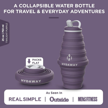HYDAWAY 25oz Collapsible Water Bottle - BPA-Free, Leakproof, Lightweight, and Space-Saving - Perfect for Hiking, Travel, and All-Day Hydration