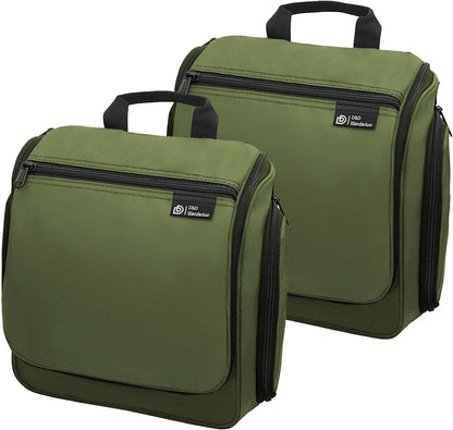 DD D&D Wanderlust D&D Hanging Travel Toiletry Bag for Men and Women – Cosmetics, Makeup and Toiletries Organizer Kit with 10 Compartments, XXL Metal Swivel Hook, Water-Resistant Nylon