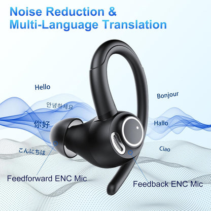 AI Translation Earbuds Real Time, 164 Language Translator Earbuds, 3-in-1 Bluetooth 5.4 Translation Headphones with 5 Translation Modes, 48H AI Ear Buds Translator Device for Business/Learning/Travel