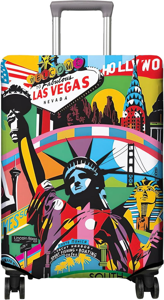 Travel Luggage Cover Suitcase Protector Fits 18-32 Inch Wheel Covers PatternedTravel Related Items Flower Luggage Protector Elastic XL