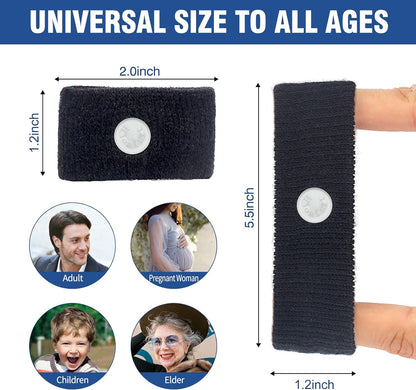 Motion Sickness Bands Anti Nausea Wristband for Adult and Kids Morning Sickness Relief for Pregnant Women Acupressure Nausea Relief for Car, Sea, Air Sickness - 2 Pairs Black, Black