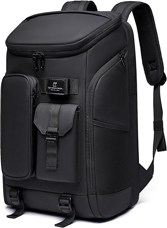 Carry on Travel Backpack for Men Women,30L Multi-Pocket 17.3inch Laptop Backpack, Sports Gym Tennis Badminton Backpack with Shoe Compartment-Black