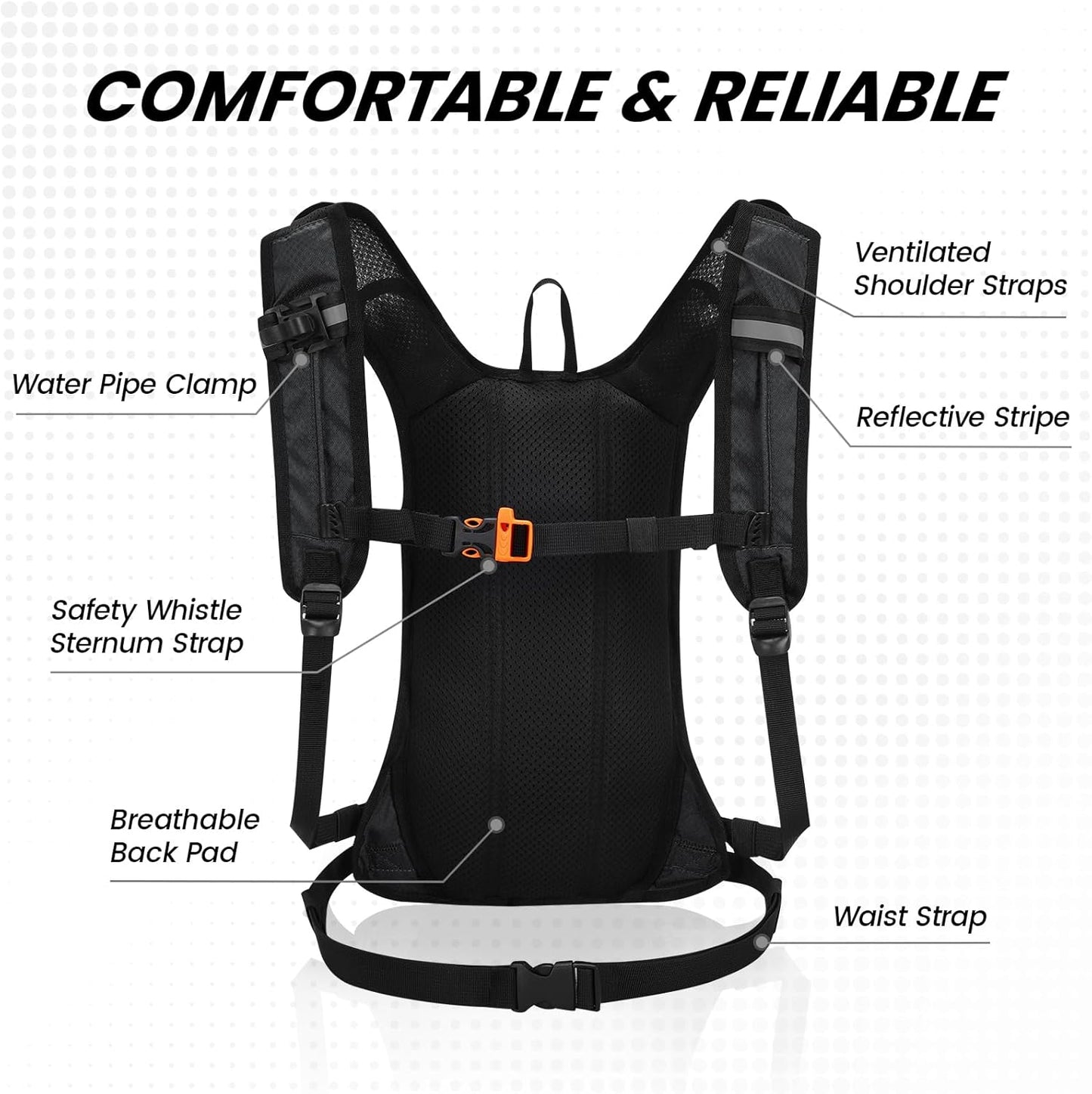 Nepest Hydration Pack Backpack for Women & Men, Lightweight Water Backpack with 2L Water Bladder for Hiking Cycling Running Biking