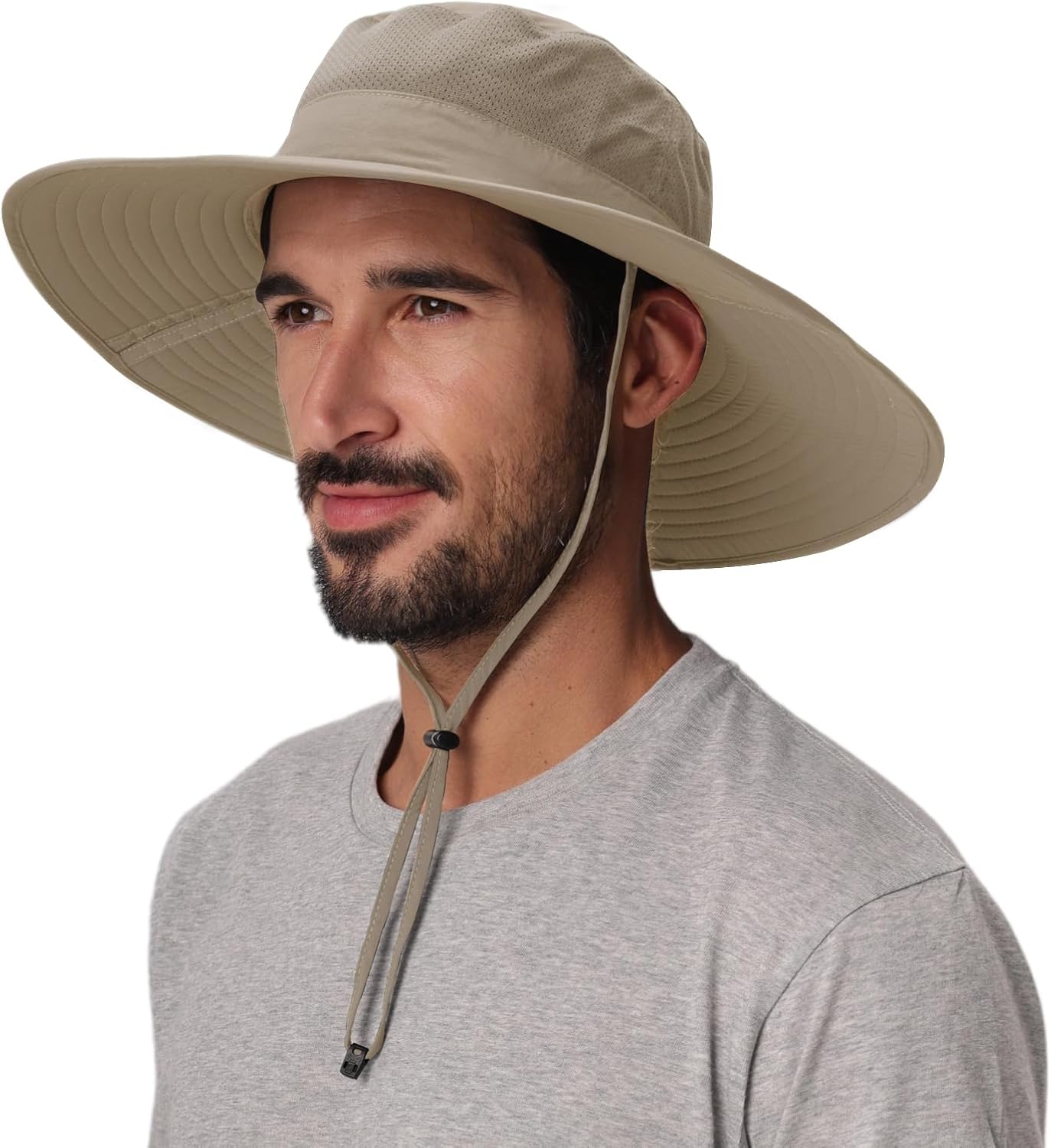 Home Prefer UPF50+ Mens Sun Hat Wide Brim Fishing Hat Foldable Large Brim UV Protection Sun Hat for Men Women Beach Gardening