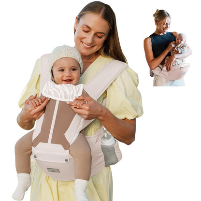 Baby Carrier Newborn to Toddler, 6-in-1 Baby Carrier, Adjustable Detachable Infant Baby Hip Seat Carrier for 7-50lbs