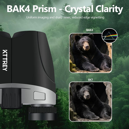 10x25 Compact Binoculars for Adults and Kids, Small High Powered Binoculars with Low Light Vision for Bird Watching, Hunting, Hiking, Cruise and Travel, Includes Carrying Bag