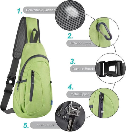 TITECOUGO Small Sling Bag, Lightweight Crossbody Backpack for Men Women, Shoulder Bag for Sports and Outdoor