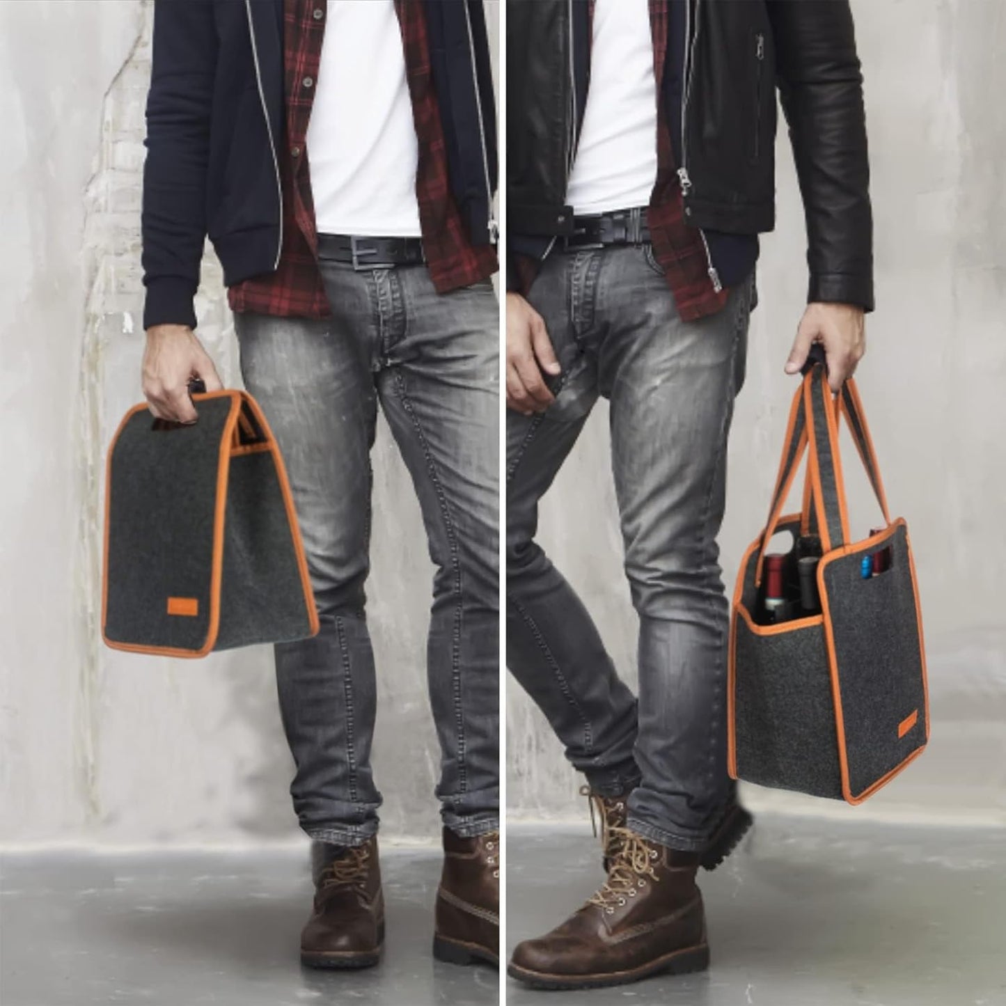 2 Pack 6 Bottle Wine Tote Bag, Insulated Thermal Padded Wine Carrier Tote, Reusable Wine Bags for Wine Bottles Travel, Camping and Picnic, Perfect Wine Lover Gift