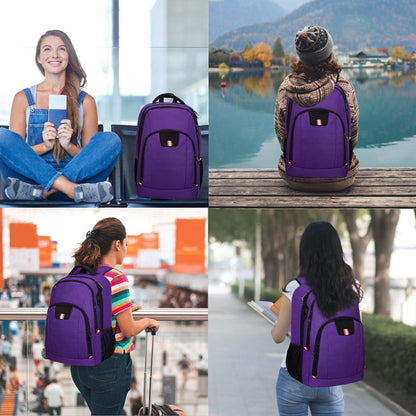 Travel Laptop Backpack, Anti Theft Backpack for Men and Women with USB Slit Business Computer Backpack Bag (Purple, 15.6 Inch)