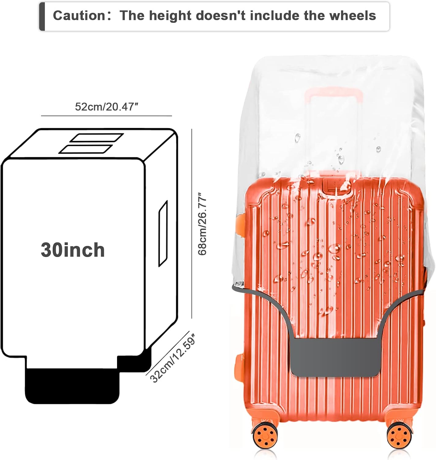 30 Inch Suitcase Cover for Luggage,3mm Thickness Full Clear Luggage Covers for Suitcase TSA Approved Suitable 30-31 Inch Suitable for Long Travel Accessories