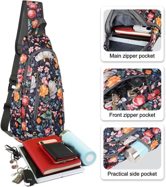 TITECOUGO Small Sling Bag, Lightweight Crossbody Backpack for Men Women, Shoulder Bag for Sports and Outdoor