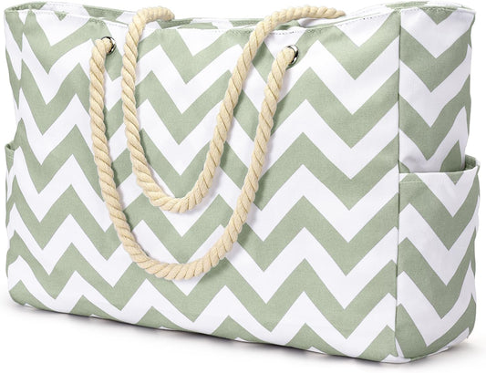 Becokan Beach Bags for Women Large Waterproof Beach Tote Bag Zipper Beach Bags Waterproof Sandproof Swim Pool Bag Large Tote