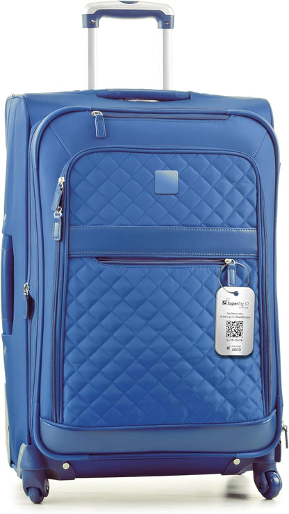 Dynotag® Sentry Series Solid Metal Web Enabled Smart Luggage Tag ID + Steel Loop, Anodized Aluminum with DynoIQ™ & Lifetime Recovery Service (Frost Silver)