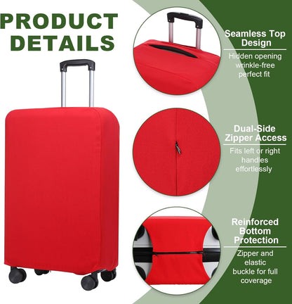 PATIKIL Luggage Cover, Suitcases Covers Elastic Carry on Cover Protector Washable Scratch-Resistant Fits 22-23 Inch Luggage for Travel Business Trips, Red