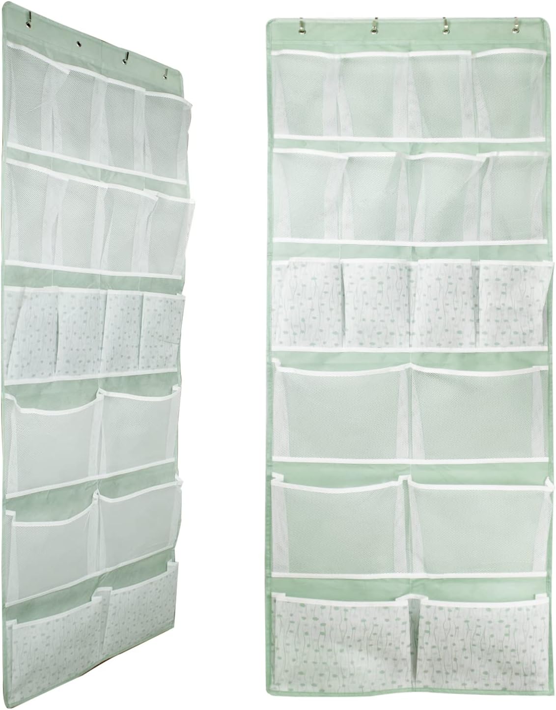 18 Pocekts Over the Door Shoes Organizer,Behind Door Hanging Storage Pocekt for Sock,Underwear,Hat,Handbag,Back of Door Hanging Shelf for Bedroom,Bathroom,Entryway,Storeroom,Pantry,Dorm,Nursery,2 Pack