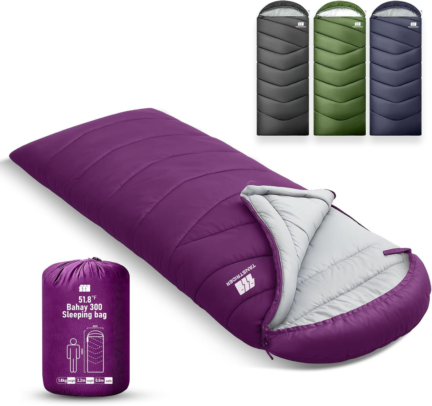 Sleeping Bags for Adults Cold Weather,Portable, Waterproof,Lightweight Camping Sleeping Bag for Tall Girls Boys with Compression Sack for Warm Camping, Hiking, Outdoor & Indoor