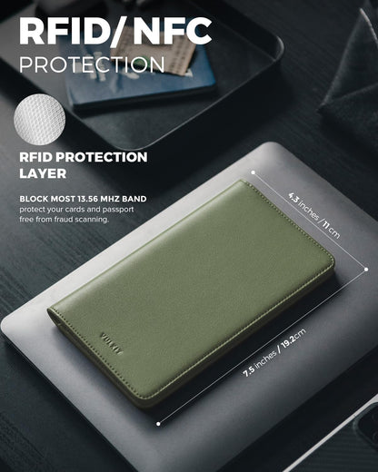 VULKIT Passport Holder Wallet RFID Blocking Travel Wallet for Men & Women