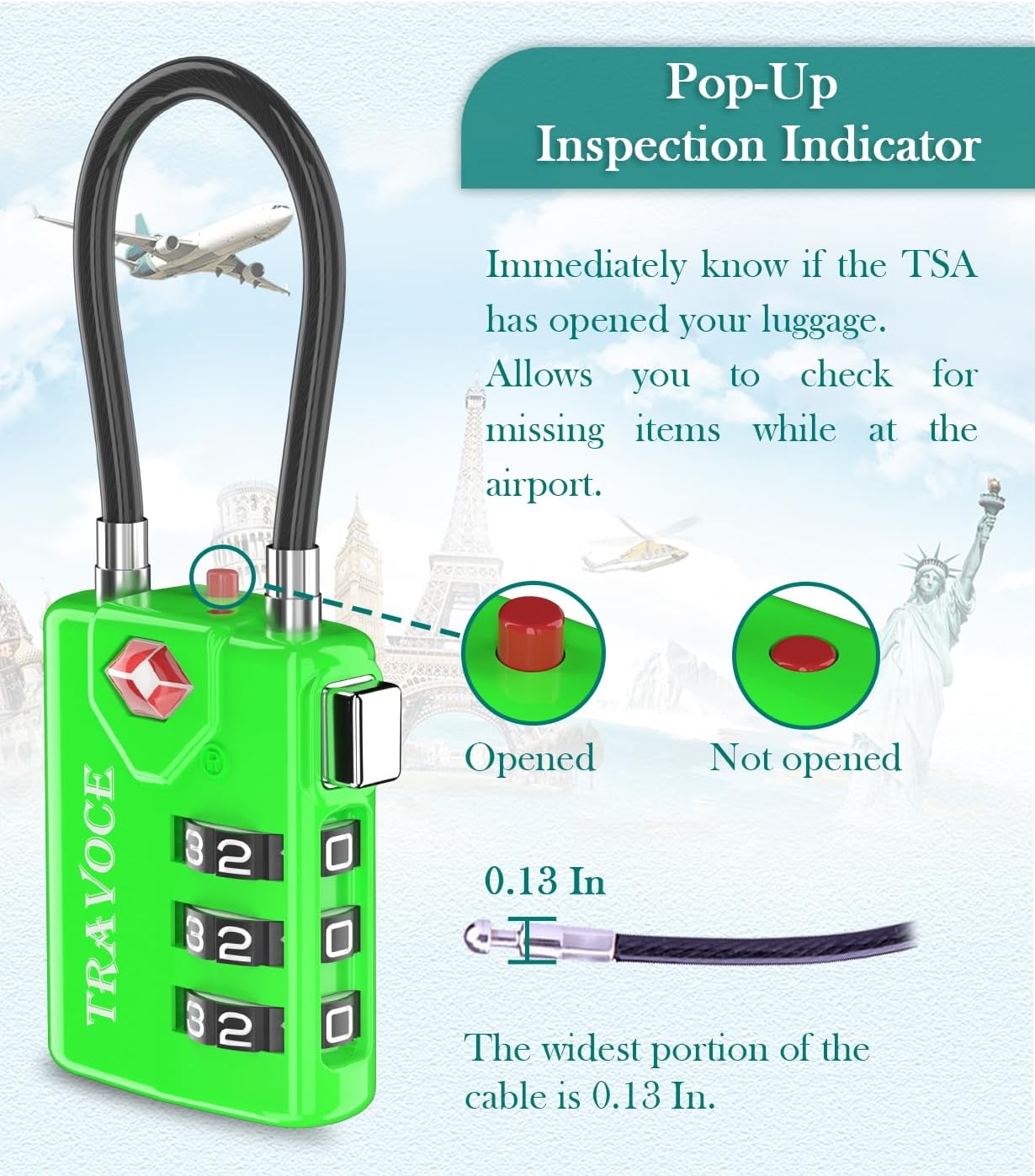 TSA Approved Luggage Locks, Travel Locks Which Also Work Great as Gym Locks, Toolbox Lock, Backpack and More 1,2,4,6 &10 pk (4 Colors)