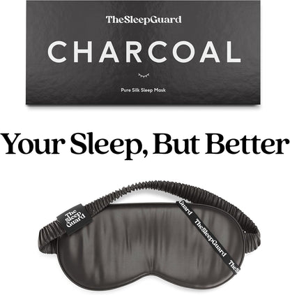Pure Silk Sleep Mask [100% 6A Mulberry Silk, 22 Momme] Light Blocking Travel Essentials. Eye Masks for Sleeping. Black Oeko-Tex Blindfold. Eye Covers for Men & Women