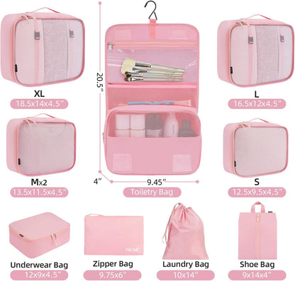 BAGAIL 6 Set/8 Set/10 Set Packing Cubes Various Sizes Packing Organizer for Travel Accessories Luggage Carry On Suitcase