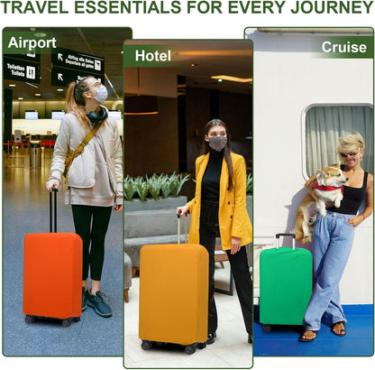 PATIKIL Luggage Cover, Suitcases Covers Elastic Carry on Cover Protector Washable Scratch-Resistant Fits 28-29 Inch Luggage for Travel Business Trips, Dark Green