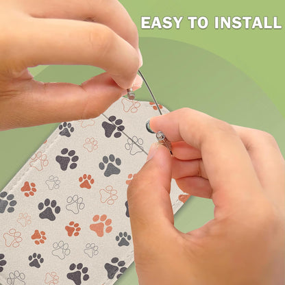 2 Pack Luggage Tags for Suitcase,Dog Cat Paws Leather Luggage Tag Bag Tags Identifiers Privacy Cover Id Label with Steel Loop for Women Men Girls Boys Travel