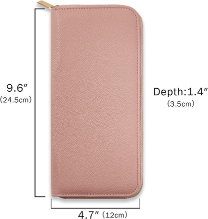 Travel Jewelry Organizer Case - for Tangle-Free Necklaces, Earrings, Rings, Bracelets Storage, Travel Essentials, Fashion Portable Jewelry Travel bags for Women - Medium Macaron Pink