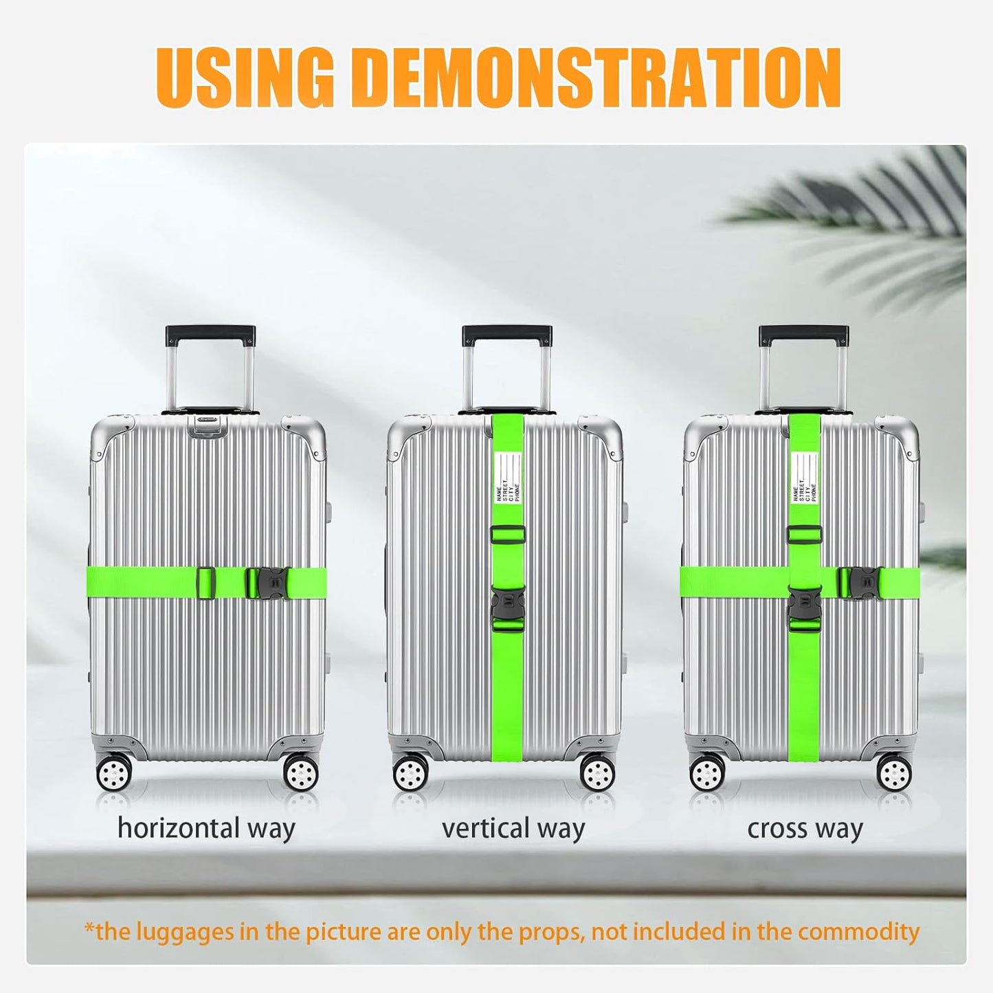 BILIONE Luggage Straps TSA Approved Add a Bag Premium Accessory for Travel Bag Closure (Sky Blue, 2)